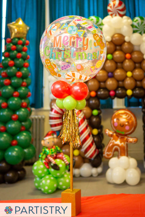 Christmas Banquet Balloon Centerpieces