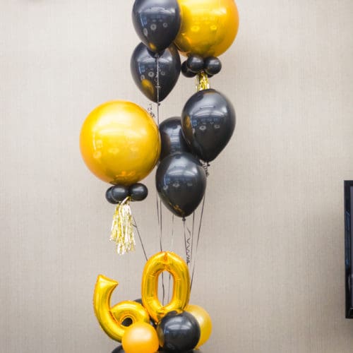 Balloon centerpiece by Partistry Balloons