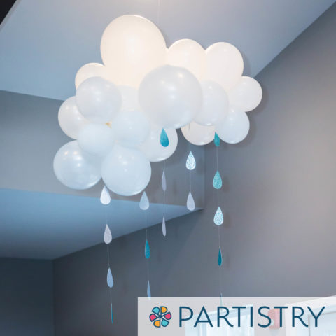 balloon decoration rain with clouds