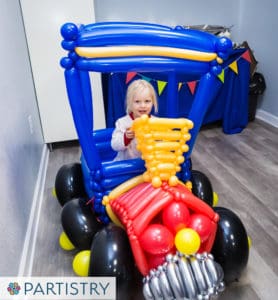 Custom balloon feature installation by Partistry Balloons