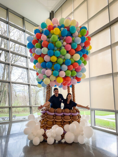 Giant hot air balloon sculpture