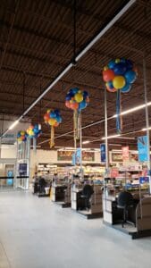 Balloon ceiling installation by Partistry Balloons