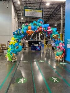 Under-the-sea themed balloon arch