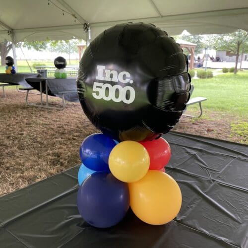 Balloon centerpiece by Partistry Balloons