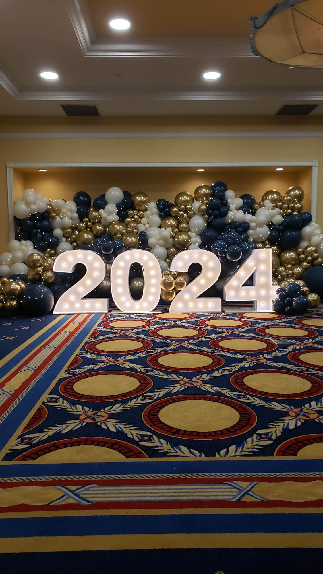 graduation balloon wall marquee lights 2024 event rental maryland DC-2