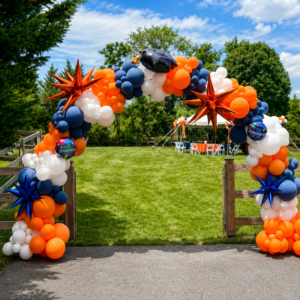 Organic graduation balloon arch