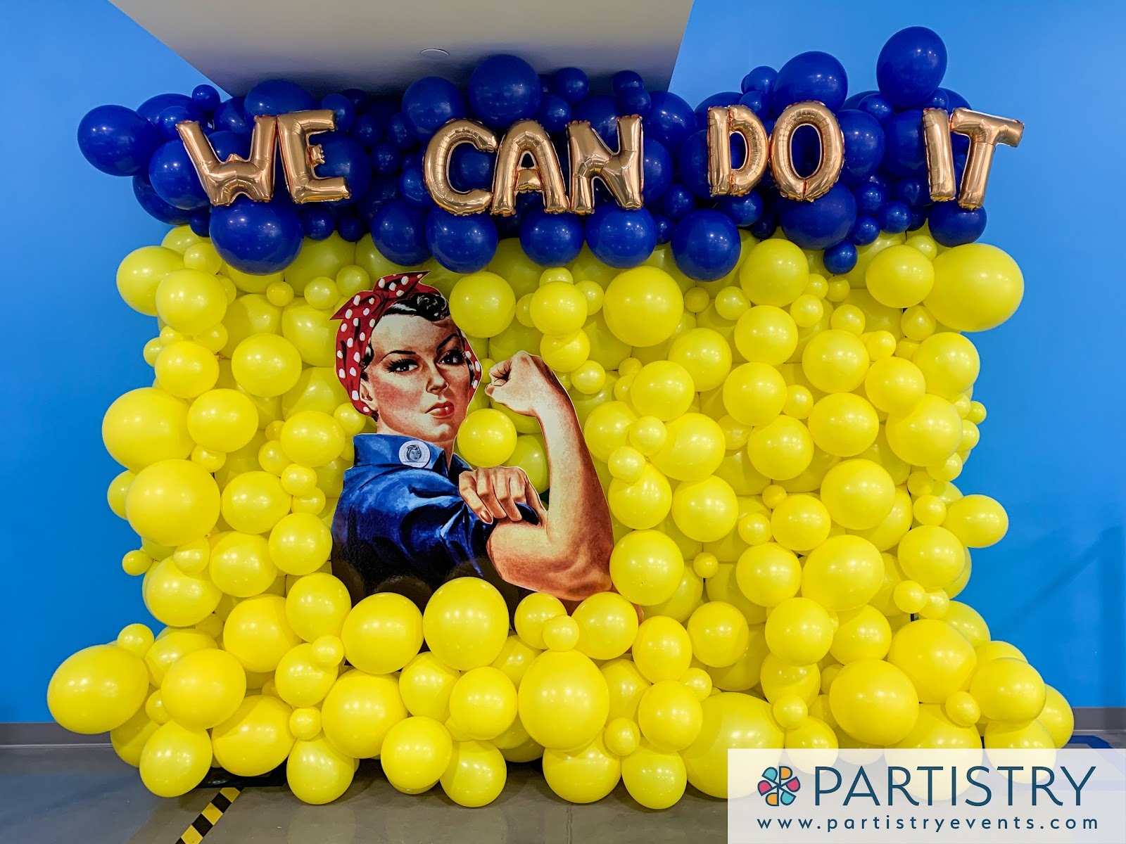 Women's History Month balloon wall by Partistry Balloons