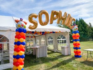 Name arch in gold foil letters